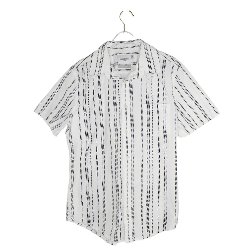 Goodfellow & Co. Slim Casual Button Up Striped Shirt Short Sleeve Medium - Picture 1 of 6